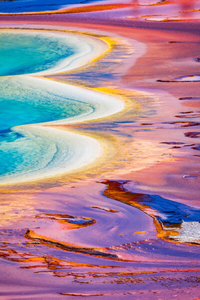 Surreal Abstract Photograph of Grand Prismatic Spring in Yellowstone National Park.